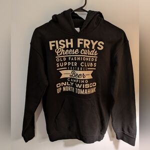 Black Graphic Tomahawk Wisconsin Hoodie